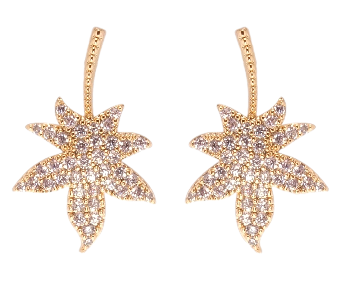 

Серьги Xuping JEAN GOUJON Позолота 18K игла серебро 925 гвоздики (пусеты) "Листики инкрустация цирконием"