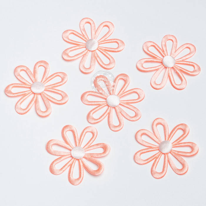 

Декоративные ромашки персикового цвета с белой серединкой, размер 3.7 см, Персиковый