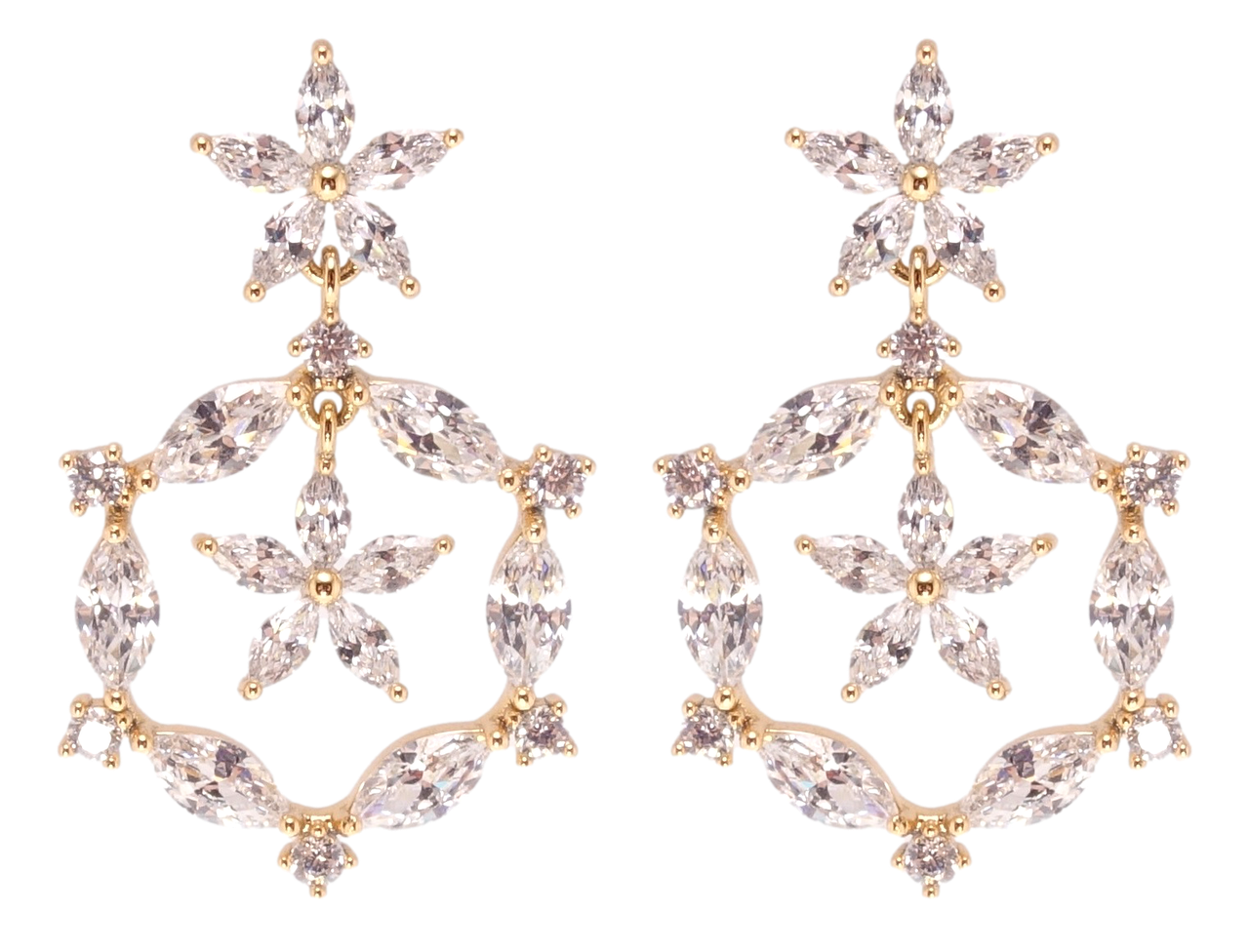 

Серьги Xuping JEAN GOUJON Позолота 18K игла серебро 925 гвоздики (пусеты) "Кристальные подвески"