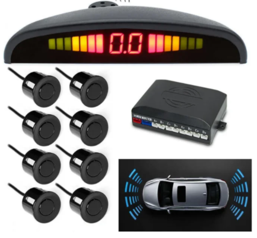 

Автомобильный парктроник на 8 датчиков с LCD монитор Car Radar parking черные датчики, Черный