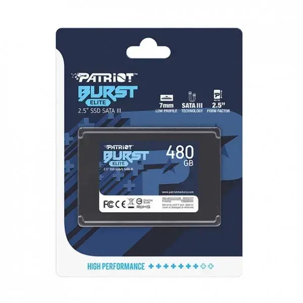 

Жесткий диск внутренний Patriot Burst Elite (PBE480GS25SSDR) Black 480GB
