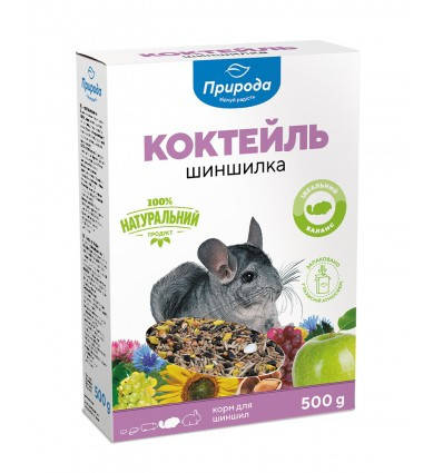 

Корм Коктейль Шиншиллка для шиншилл и других декоративных грызунов 500г Природа