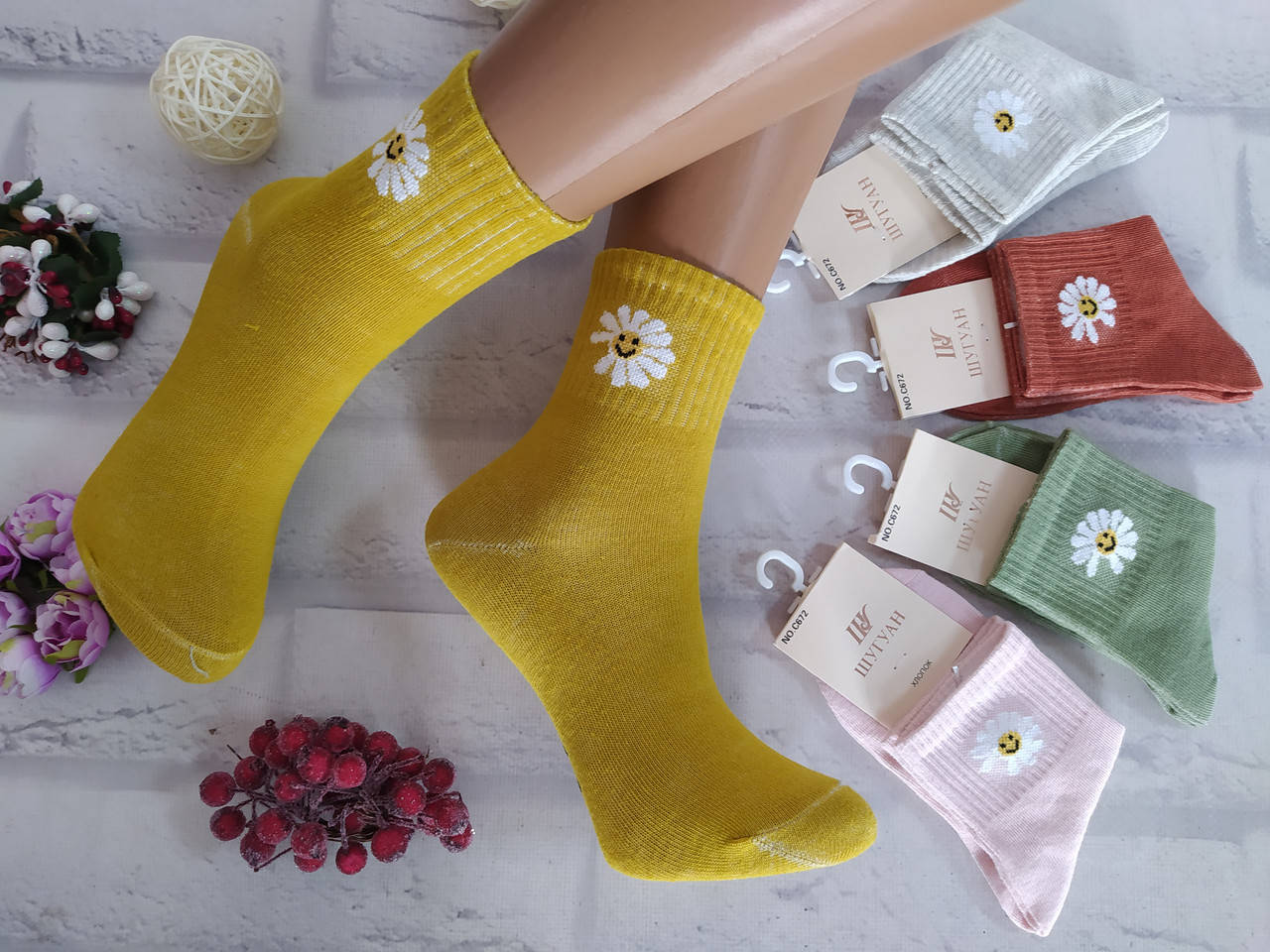 

Носки детские на 4-8 лет для девочки хлопок за 1 пару Шугуан С672, Разные цвета