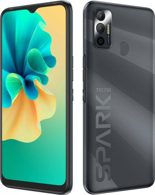 

Мобильный телефон Tecno Spark 7 4/128GB NFC Magnet Black темно-серый