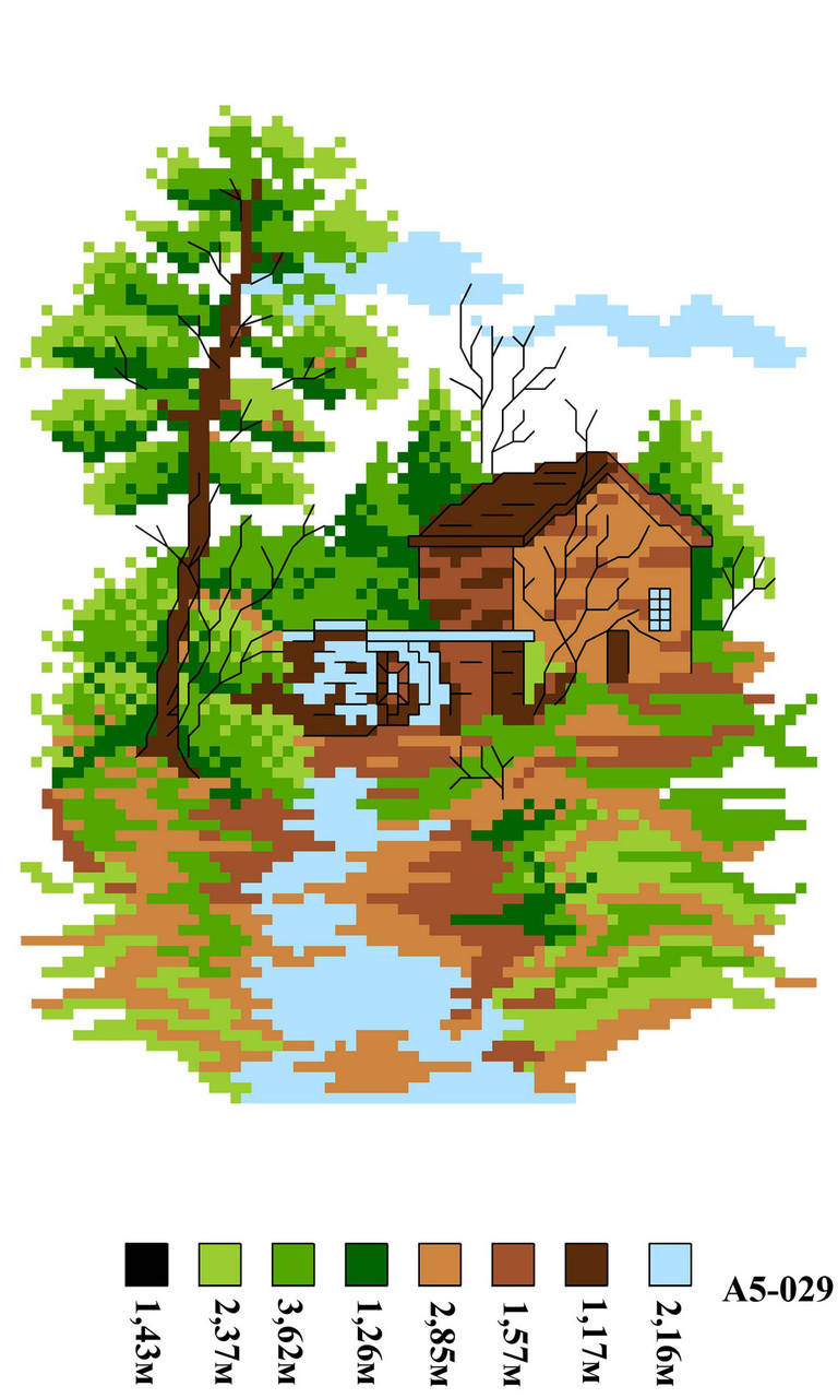 

Набор канва с нитками А5 029 Домик