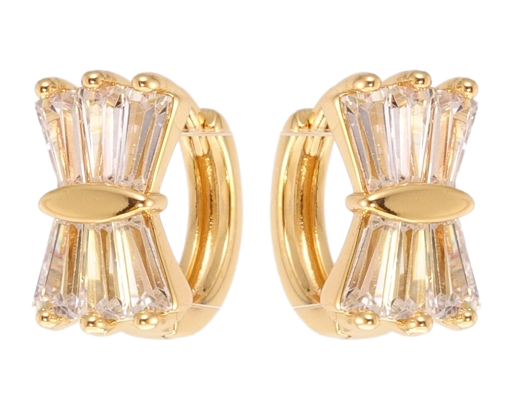 

Серьги Xuping Позолота 18K колечки "Орнамент из фианитов"