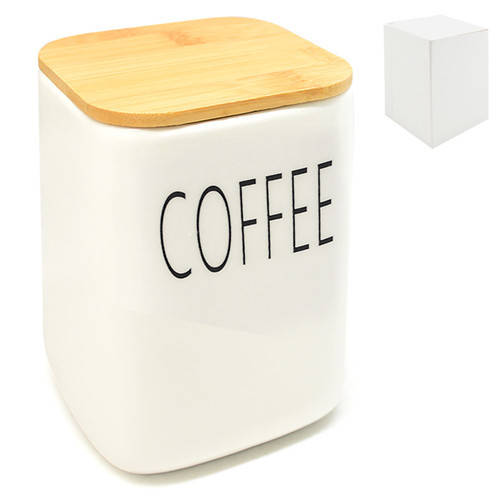 

Банка для кофе Stenson Glossy square MC-4062-C 600 мл, Белый