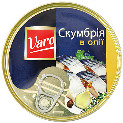 

Скумбрія в олії Варо Varo 168/240g 48шт/ящ (Код : 00-00010224)