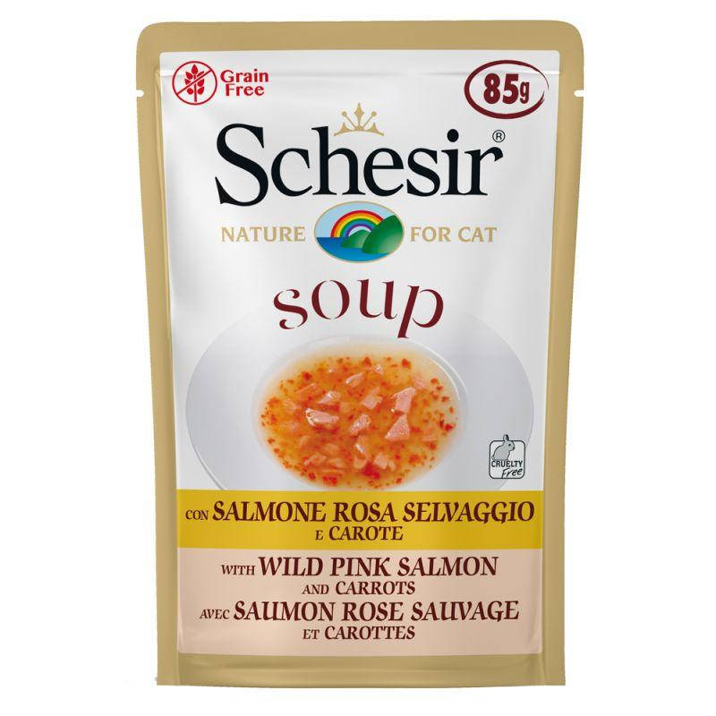

Schesir Soup консерва (суп) для кошек розовый Лосось и Морковь