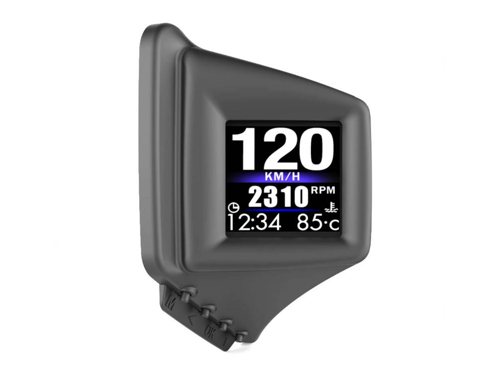 

Автомобильный бортовой компьютер OBD2. Информационный дисплей HUD спидометр Черный