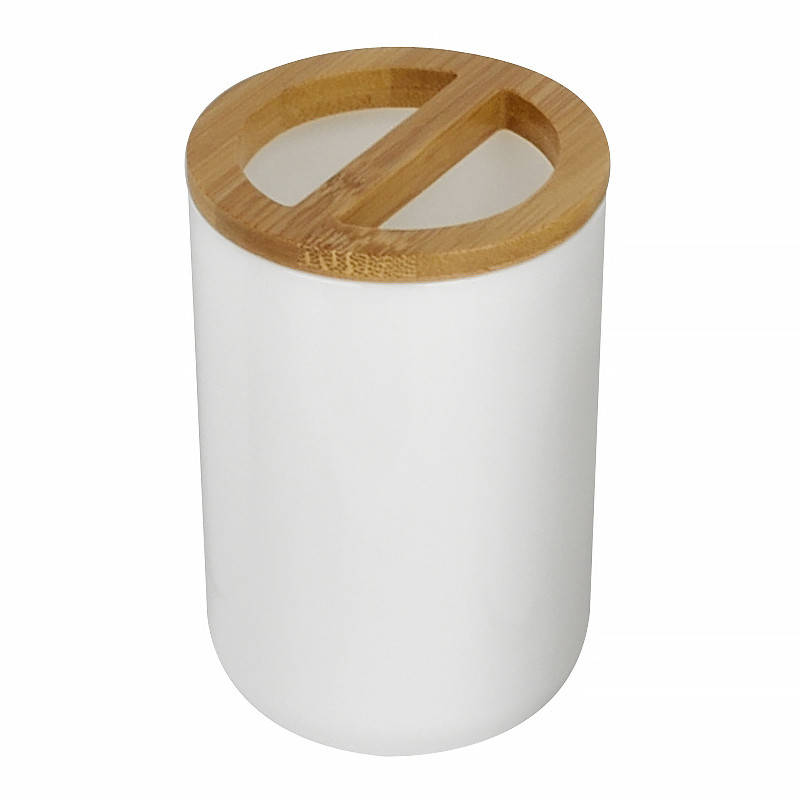 

Стакан для зубных щеток настольный ROZZY JENORI POZNAN RJAC025-04WO округлый пластиковый белый