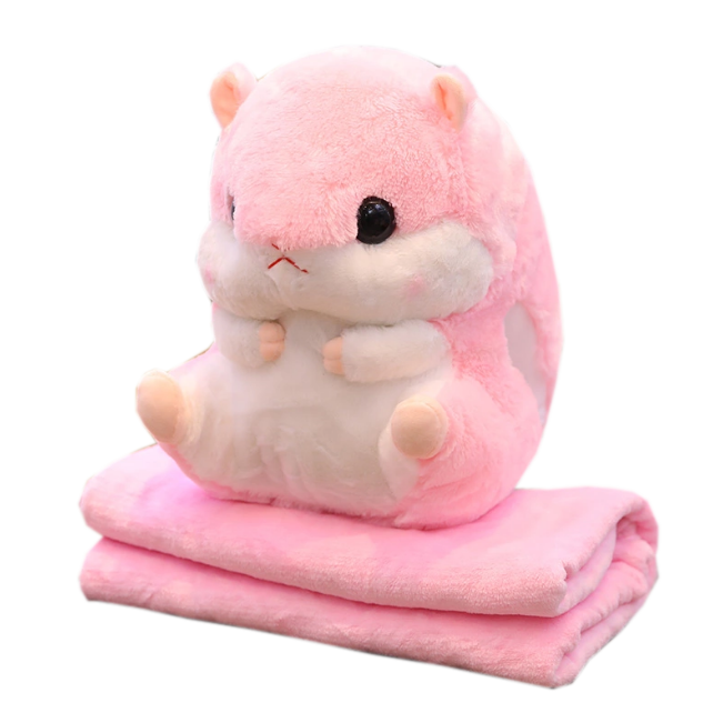 

Игрушка Хомяк 3в1 игрушка-подушка и плед Розовый