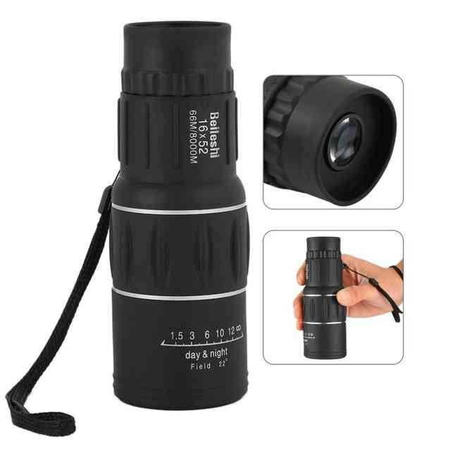 

Монокуляр для охоты и рыбалки Bushnell 16x52 с чехлом и 16-ти кратным увеличением, Черный