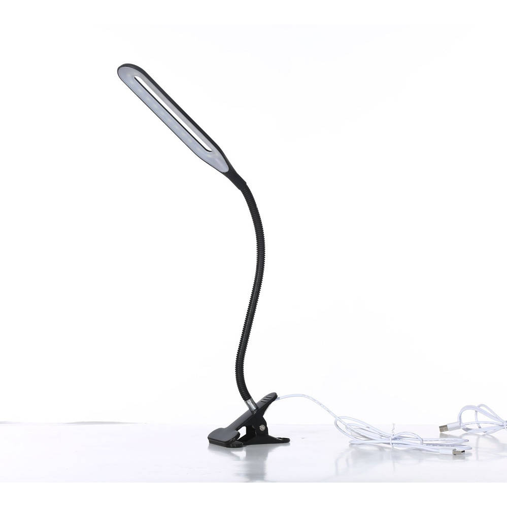 

Настольная лампа светодиодная на прищепке гибкая LED лед черная лампа прищепка XSD 206 USB кабель 22 диода, Черный