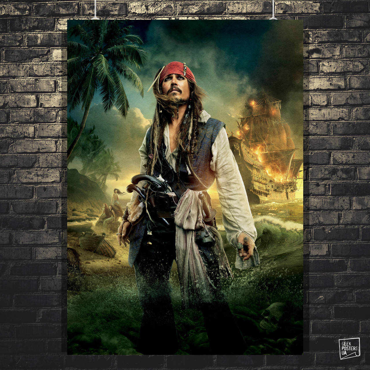 

Постер Капитан Джек Воробей, Пираты Карибского Моря, Pirates of the Carribean. Размер 42x30см (A3). Матовая