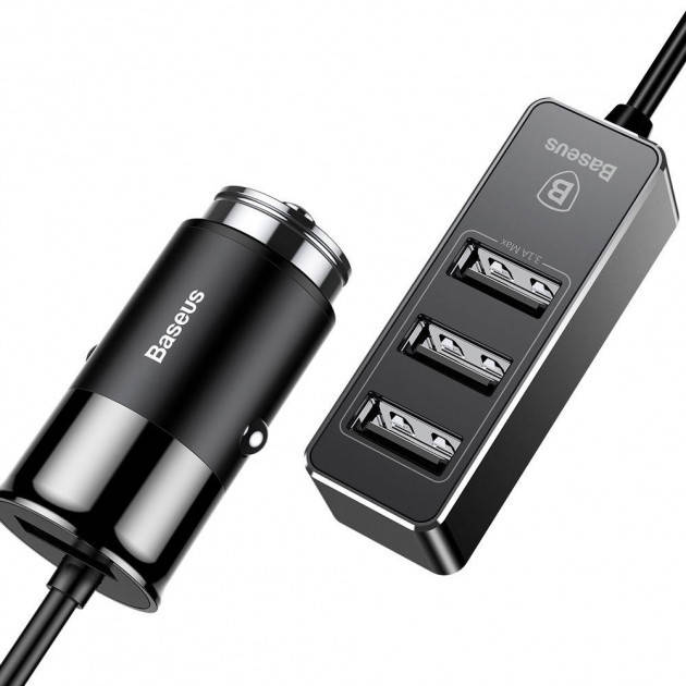 

Автомобільний зарядний пристрій BASEUS Enjoy |4USB, 5.5 A|. Black