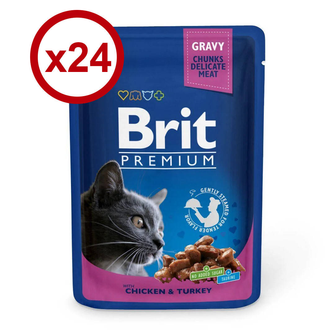 

Brit Premium Cat pouch 100г *24шт паучи для кошек (курица и индейка)