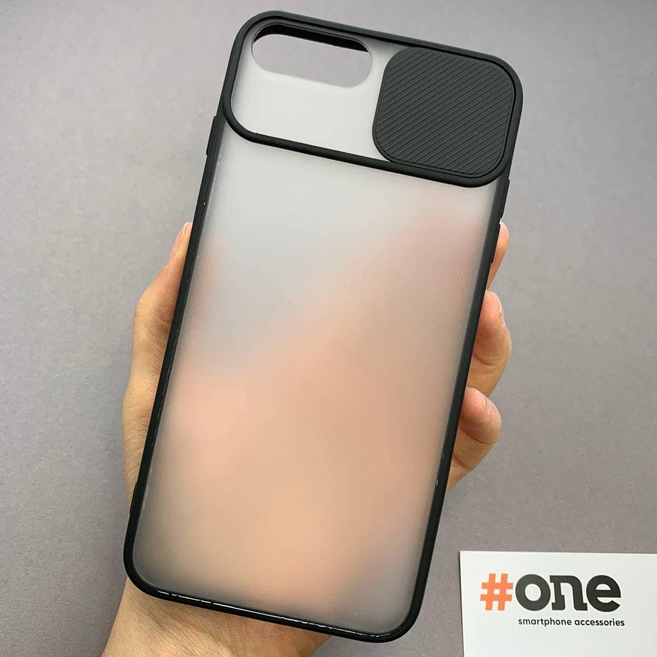 

Чехол для iPhone 8 Plus со шторкой для камеры чехол на телефон айфон 8 плюс черный Cur