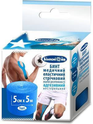 

Кинезио тейп "Білосніжка", 5см*5м синий