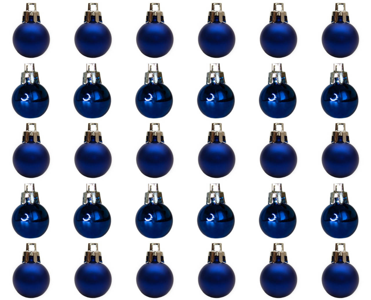 

Набор елочных игрушек - мини-шары в коробке, 30 шт, d2,5 см, синий, глянец, пластик (032327-4)