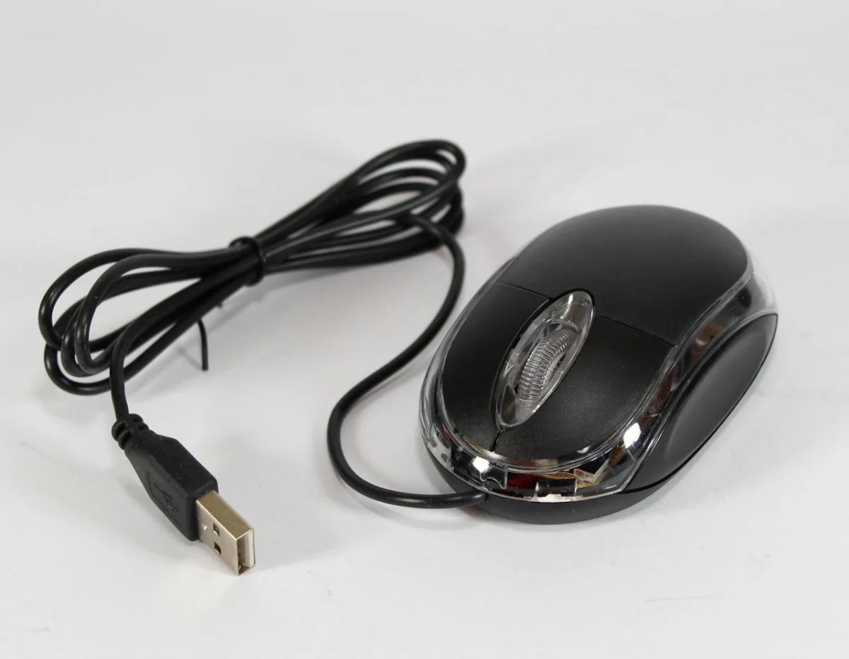 

Мышка USB mini с красной подсветкой, Черный