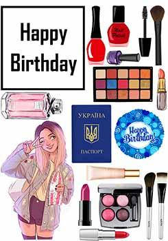 

Вафельная картинка Девушка. Косметика А4