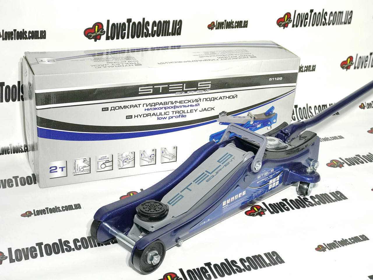 

Домкрат гидравлический подкатной, 2 т, Lo W Profile, 80-380 мм. STELS
