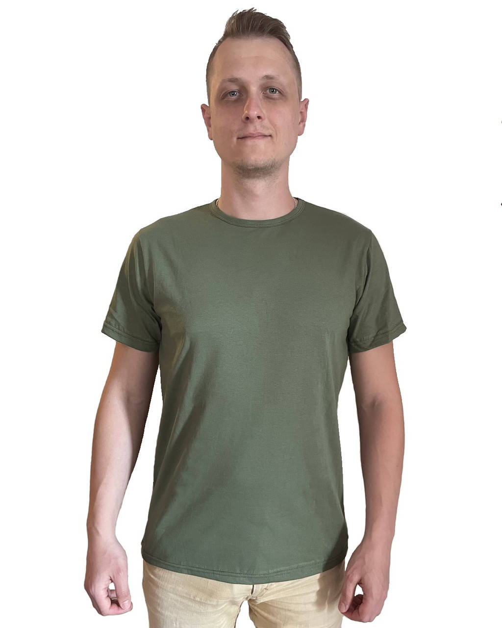 

Футболка военно-полевая хлопковая олива, Оливковый