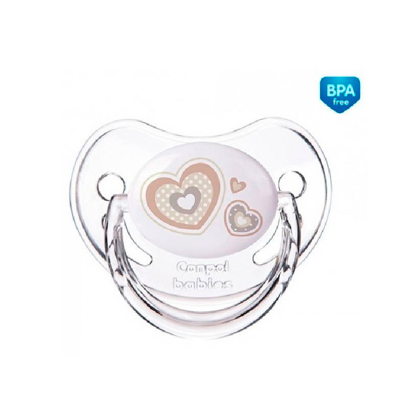 

Пустышка силиконовая круглая 18 мес., Newborn baby 22/567_bei, Бежевый