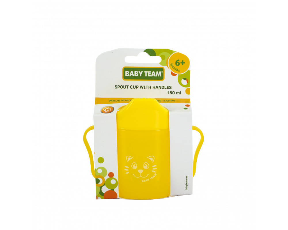 

Поильник со спаутом и ручками Baby team, 180мл, 6+,