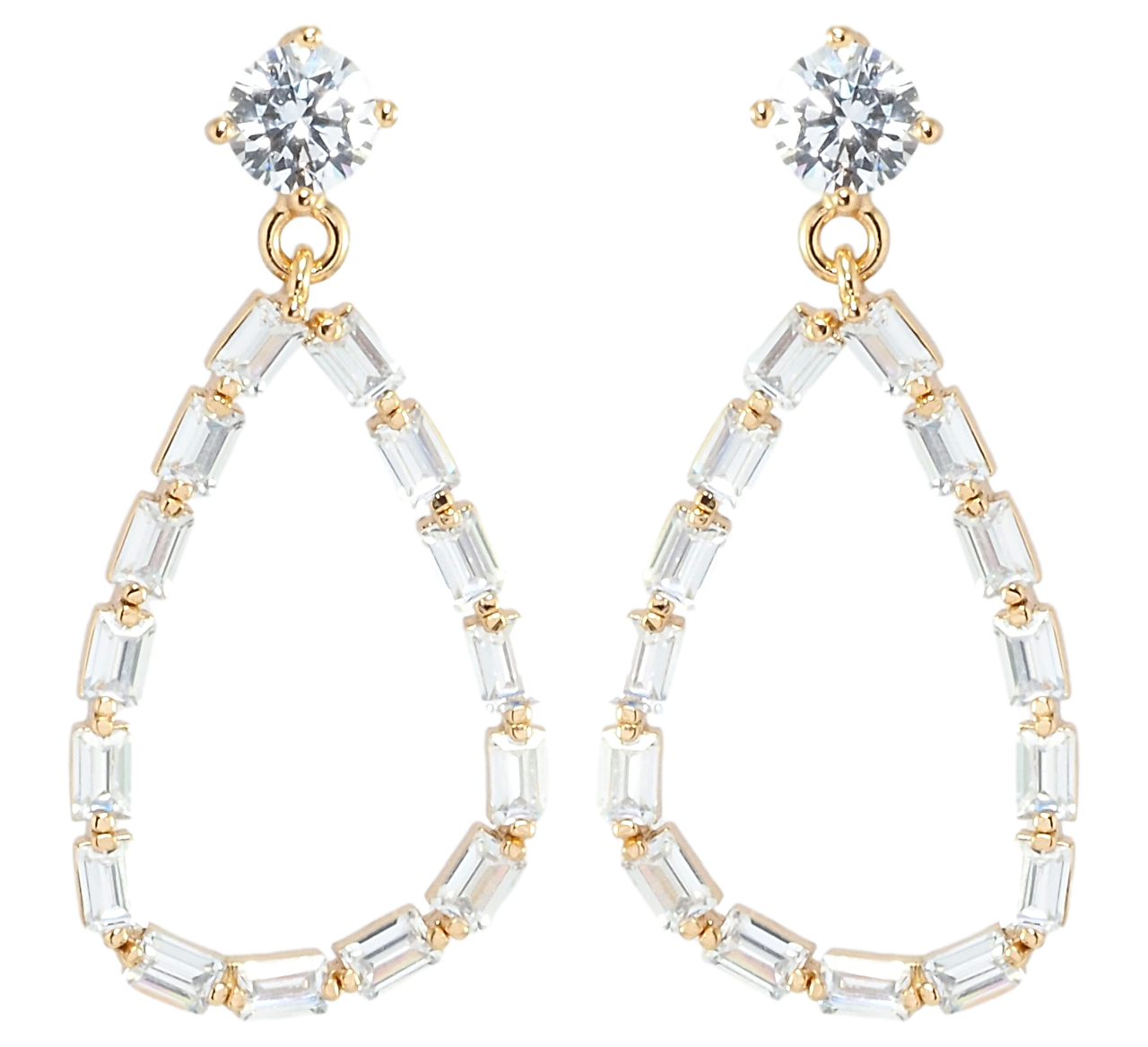 

Серьги Xuping Позолота 18K гвоздики (пусеты) "Капельки из фианитов"