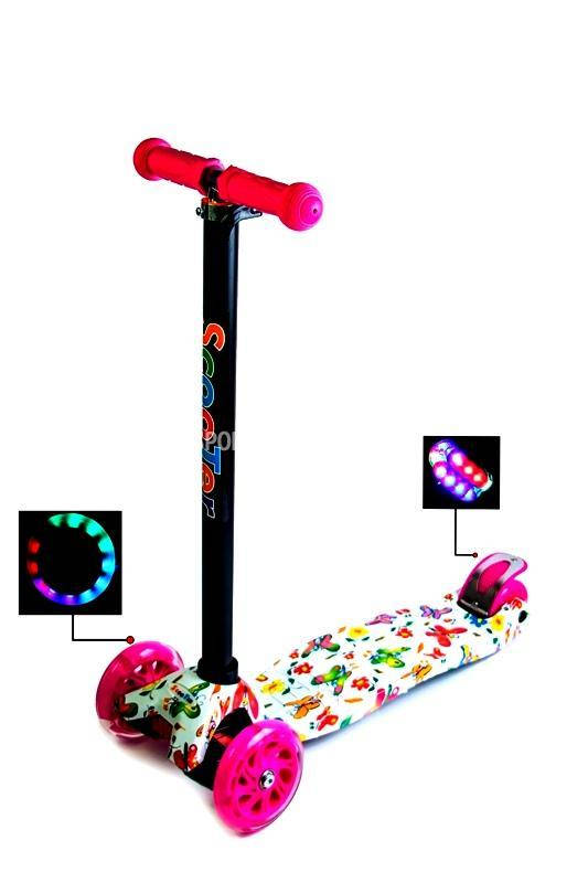

Детский самокат SCOOTER MAXI БАБОЧКИ Светящиеся колеса