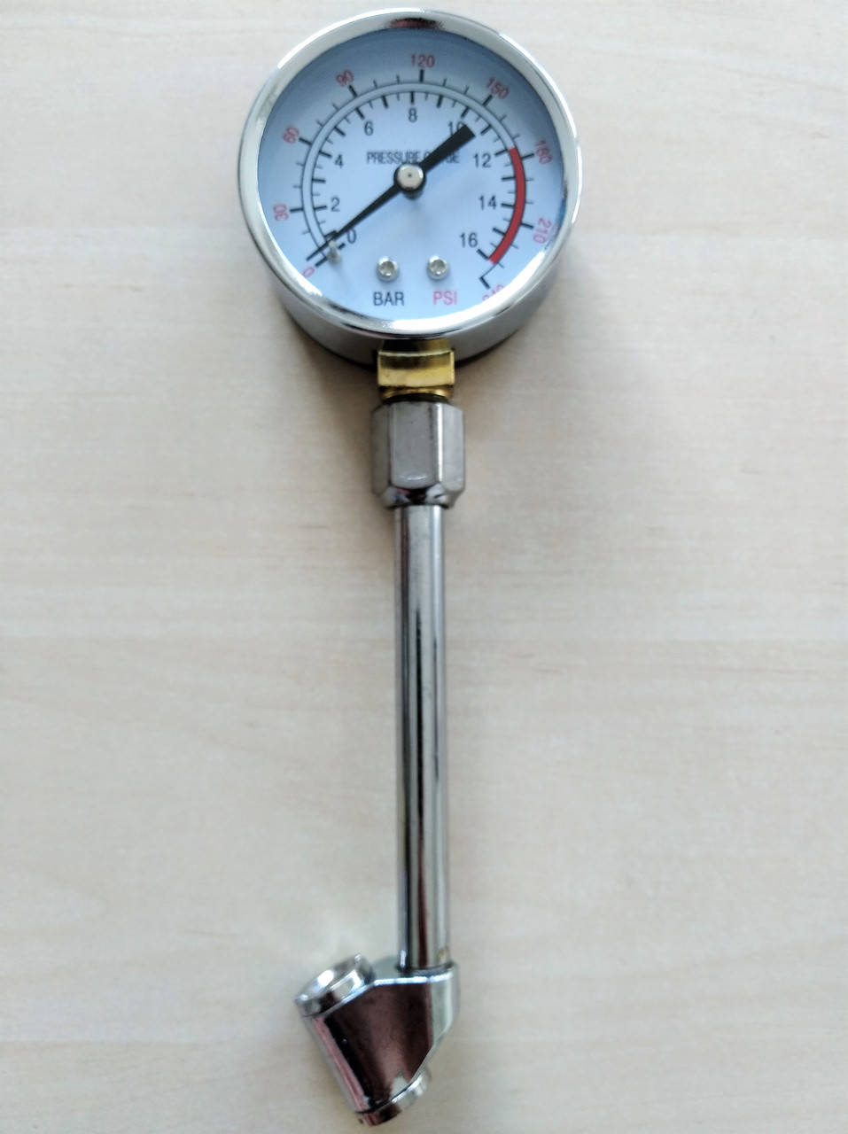 

Манометр автомобильный YD-505 удлиненный, аналоговый манометр 15 Атм. Манометр для грузовых авто.