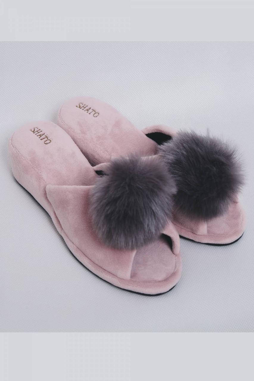 

Домашние тапочки на танкетке, Shato 011, Розовый