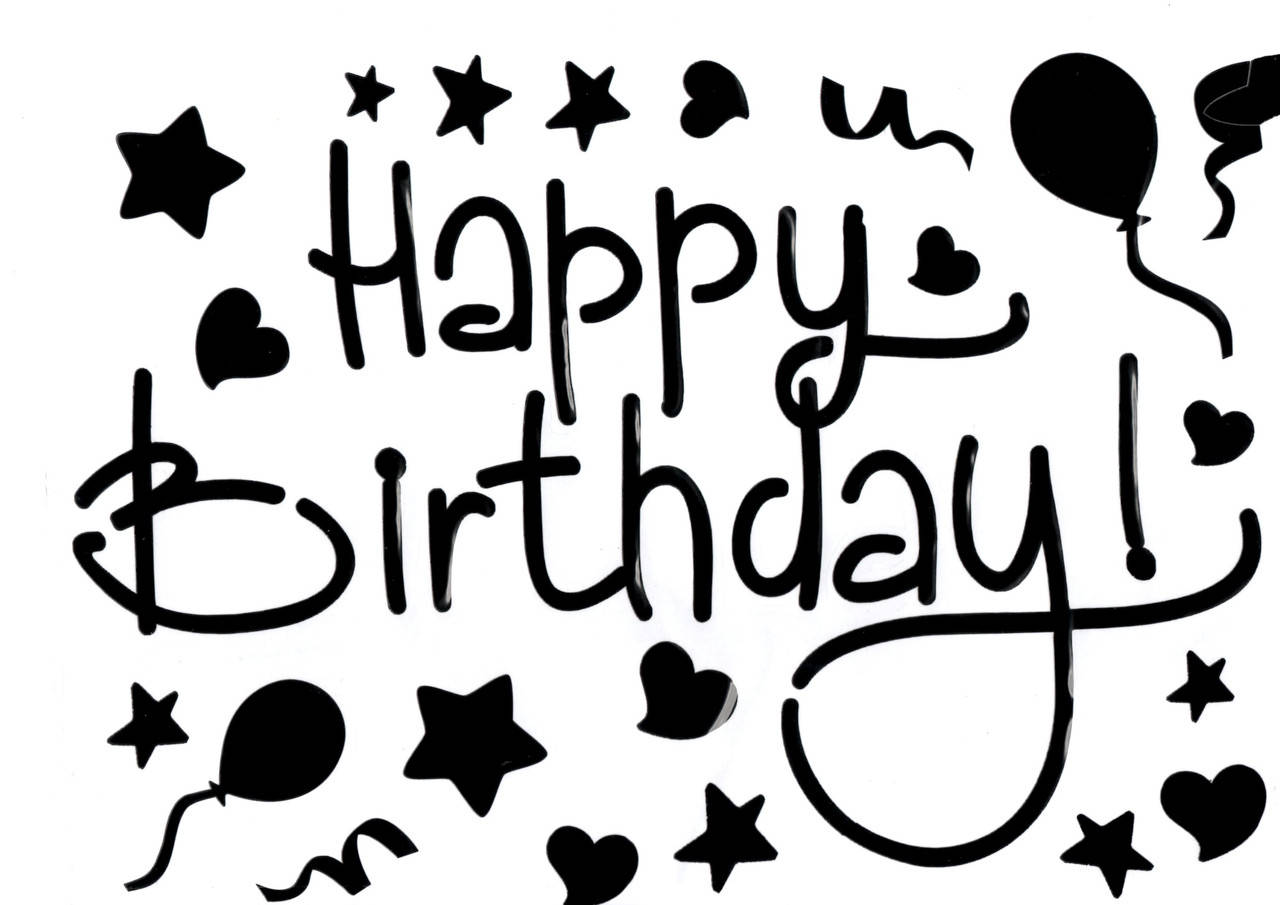 

Наклейки "Happy Birthday" чёрные для воздушных шаров и коробок 280х210 мм, Черный