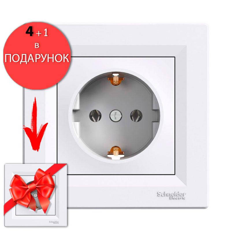 

Розетка с заземлением белая, серия Asfora, Schneider Electric (EPH2900121)