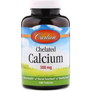 

Хелатный кальций Carlson Labs 500 мг, 180 таблеток