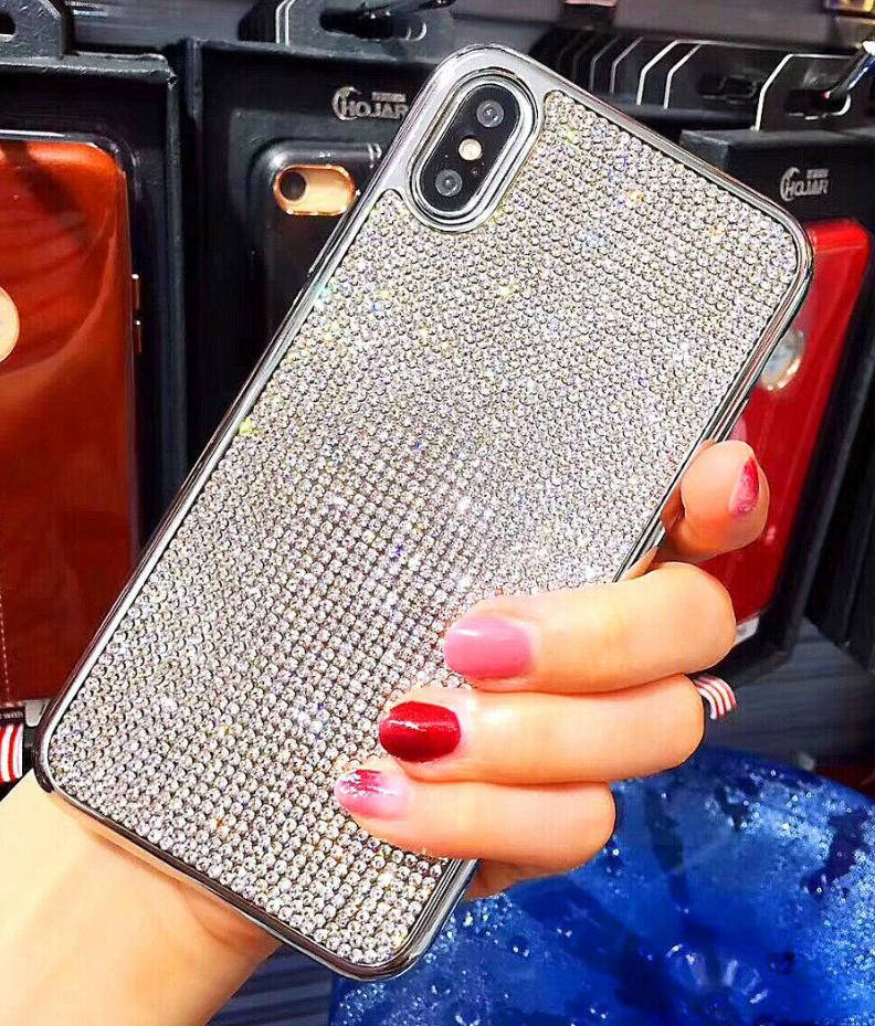 

Силиконовый чехол с камнями для Samsung Galaxy A7/A750 (2018), Серебристый