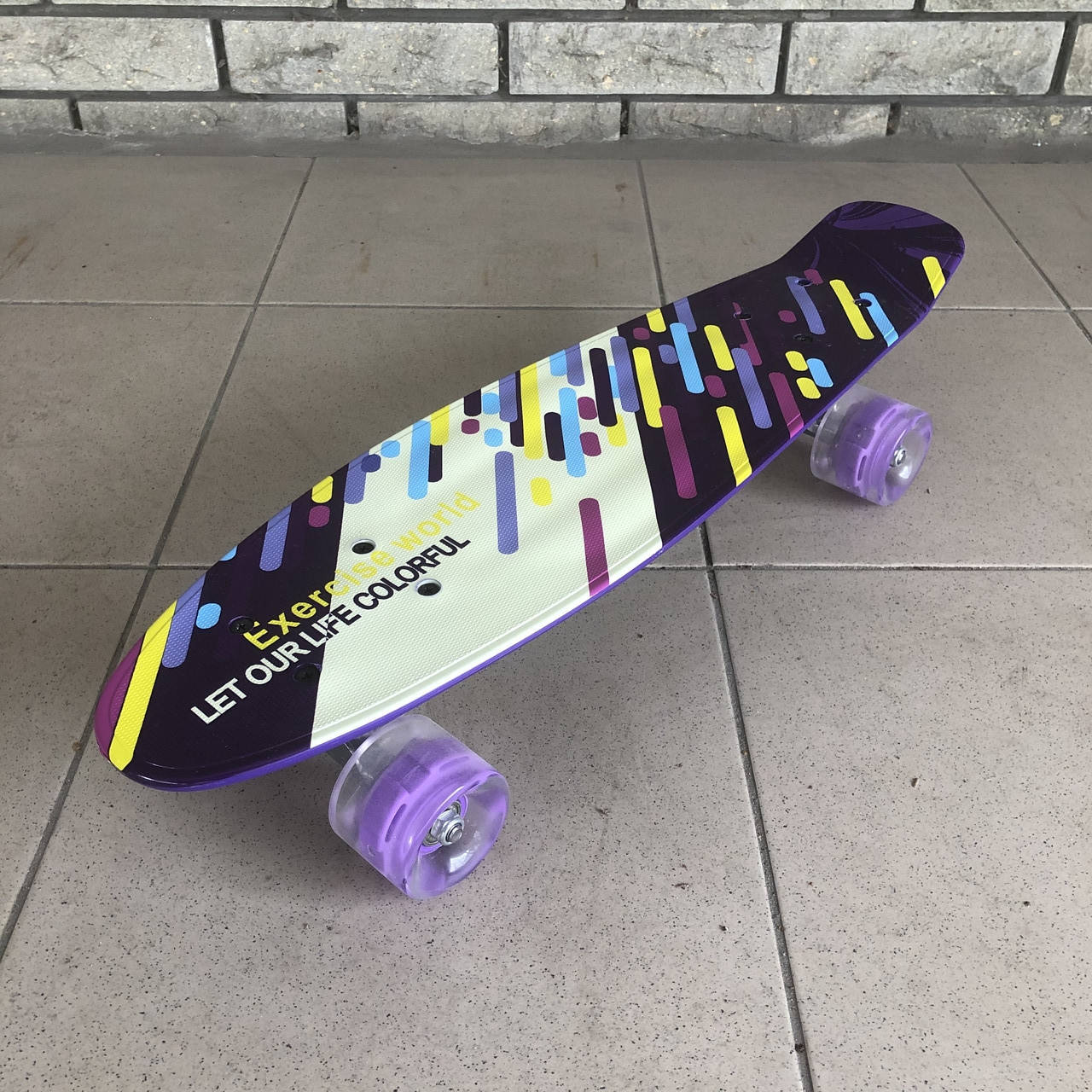 

Пенни Борд Фиолетовый со светящимися колесами Скейт детский Best Board F 9797
