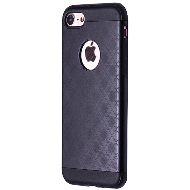 

Чехол-накладка DK силикон с металл крышкой Ромб для Apple iPhone 7 / 8 (black), Черный