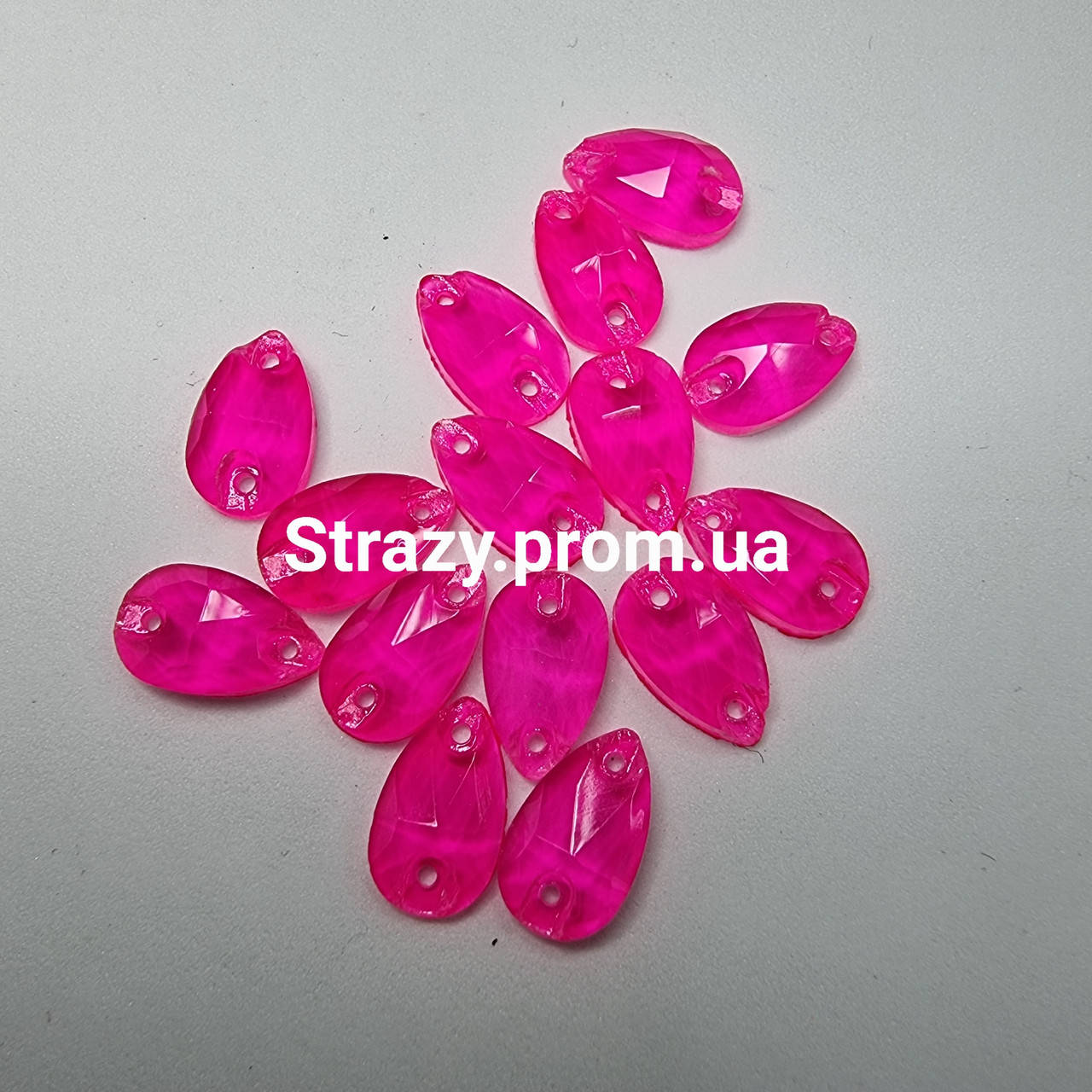 

Стразы пришивные капля 7*12 Pink Neon эконом, Розовый
