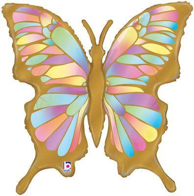 

BT 24" Opal Butterfly Holographic - Фольгированный шар Бабочка голографик - В УП, Разные цвета