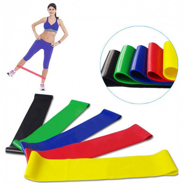 

Набор фитнес резинки exercise resistance bands для фитнеса и спорта из 5 лент