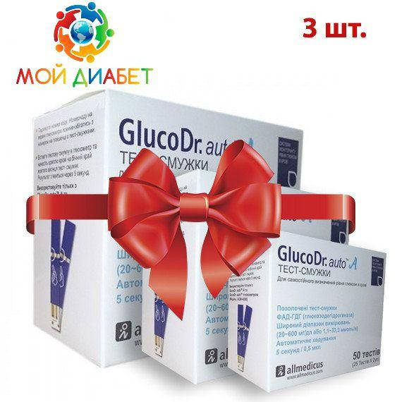 

Тест-полоски GlucoDr auto 50 шт. 3 упаковки
