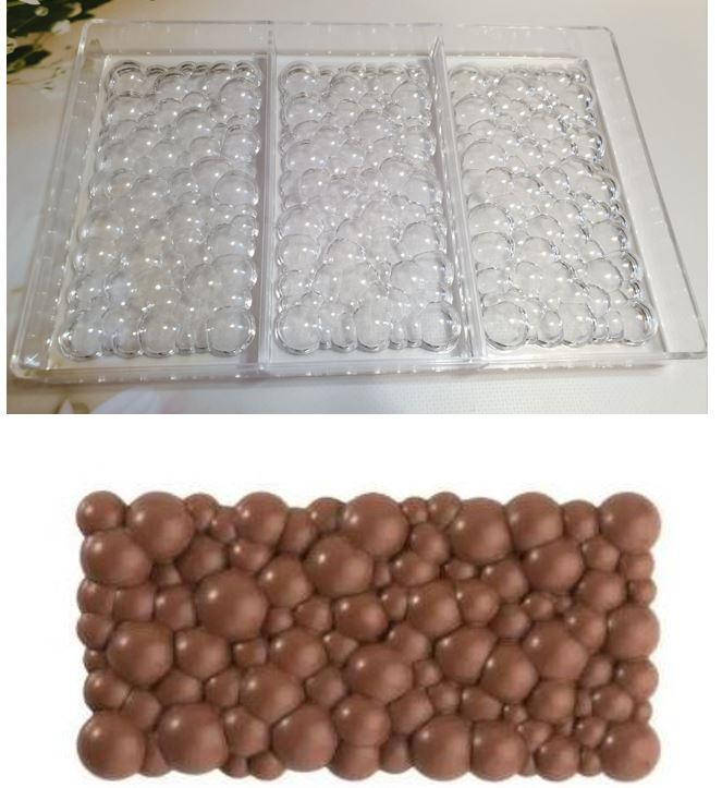 

Форма для шоколада поликарбонатная Плитка Bubble 150 х 77 х 12 мм, 3 плитки