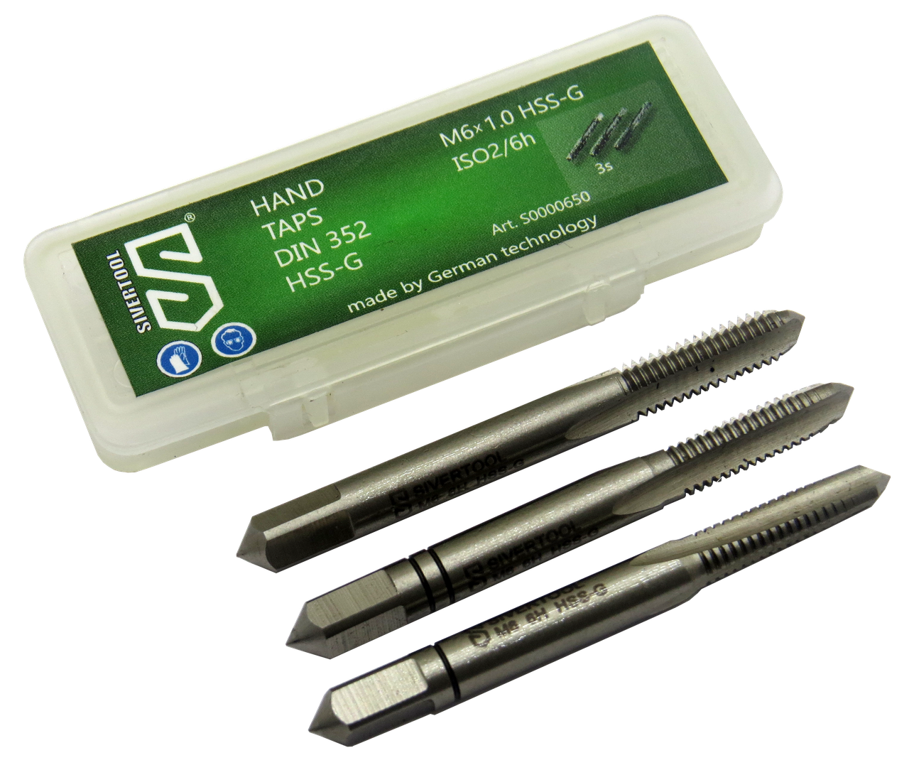 

Метчик ручной М6х1 HSS-G, DIN352, комплект из 3-х штук