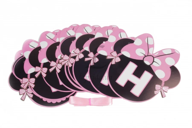 

Бумажная гирлянда розовая Минни Маус, 3,3 метра