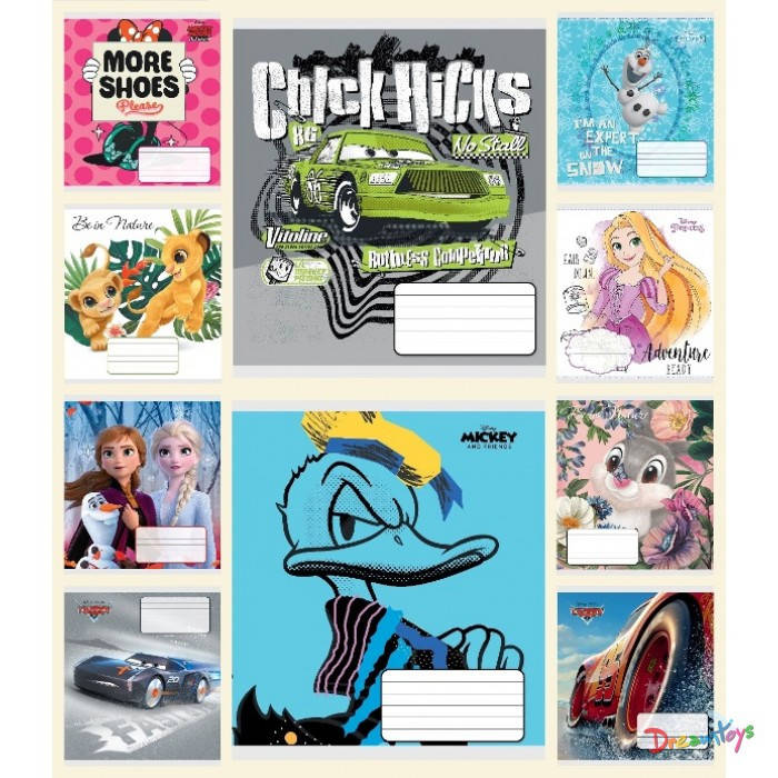 

Тетрадь 12 лист. клетка Disney серия Мікс-1 УФ-лак ЦЕНА ЗА УП. 25ШТ ТМ Тетрада Украина 25/250