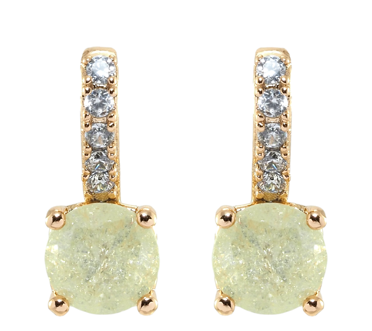 

Серьги Xuping Позолота 18K гвоздики (пусеты) "Желтый фианит на дужке с цирконием"