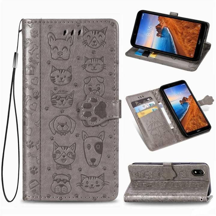 

Чехол Embossed Cat and Dog для Xiaomi Redmi 7A книжка кожа PU Gray